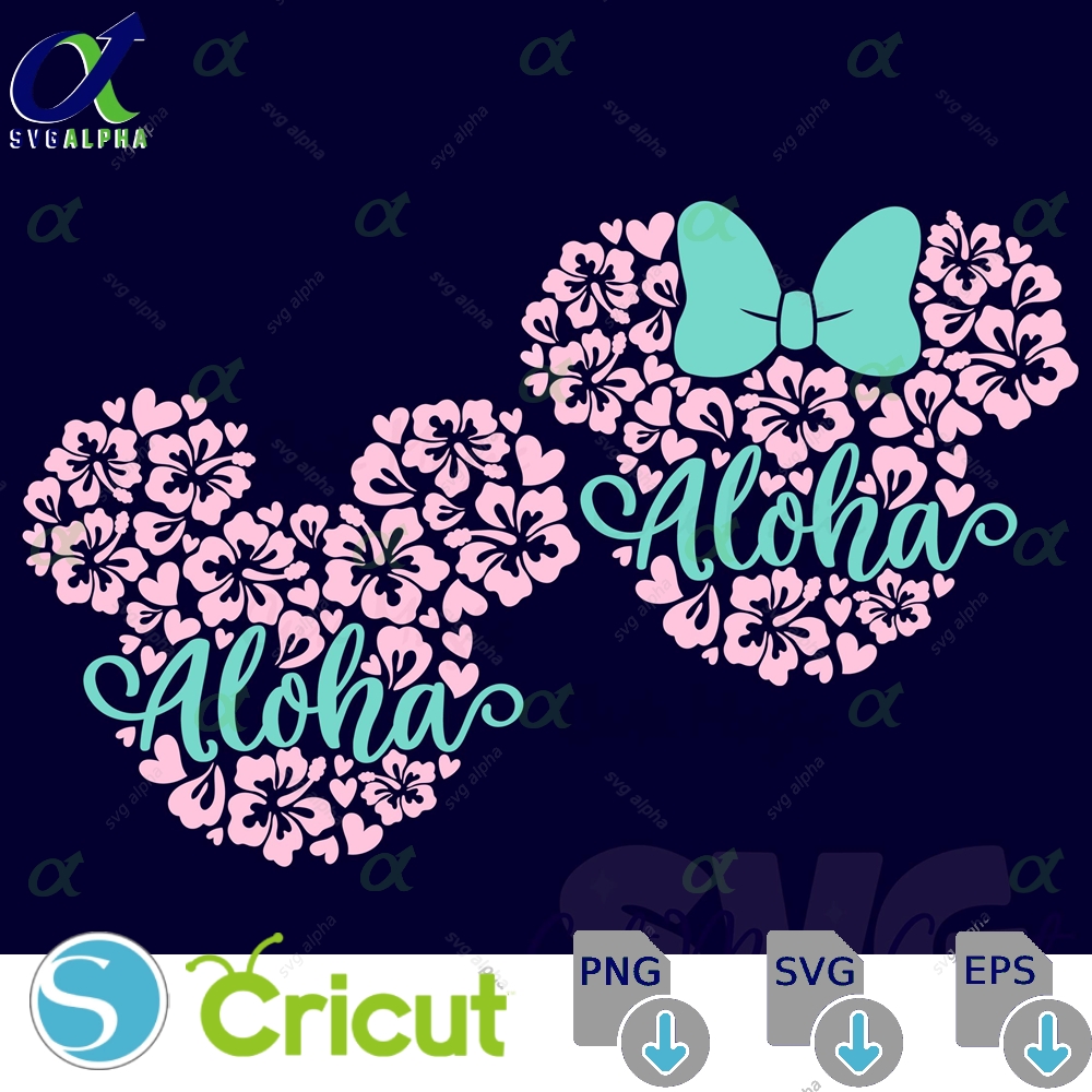 Aloha Quote SVG for DIY, Mickey Mouse Head SVG, Vacation Trip Decor Cut File, Digital Download for Crafters, Graphic for T-Shirts
